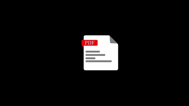PDF File Animation with Digital Document Processing Concept