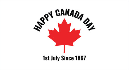 Fototapeta premium Red Maple Leaf Silhouette With Text On White Background