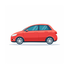 Obraz premium Red car illustration in flat design style