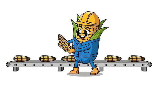 Farmer in blue overalls holding a basket of wheat.