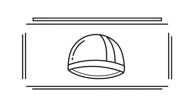 Simple Line Art Icon of a Swimming Cap
