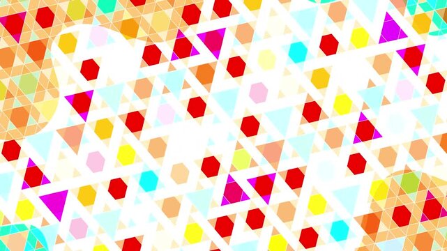 Geometric Abstract Pattern with Multicolor Shapes 4K
