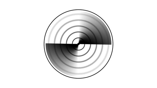 Digital radar HD scanning animation with sonar circle rotating. Technology detection system tracking target points on dark screen. High-tech signal communication concept motion 4K.
