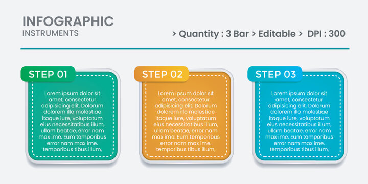 Modern 3-Step Infographic Template &ndash; Editable Business Process Timeline Design