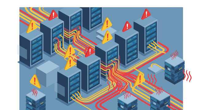 servers overheating in a data center.