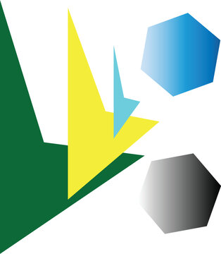 Abstract geometric background with colorful sharp polygons and hexagons.
