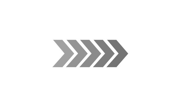 Direction concept, neon arrow icon, arrows indicates the direction of the overlay video layer. and looping neon line arrow icon animation.