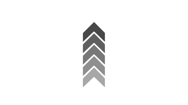 Direction concept, neon arrow icon, arrows indicates the direction of the overlay video layer. and looping neon line arrow icon animation.