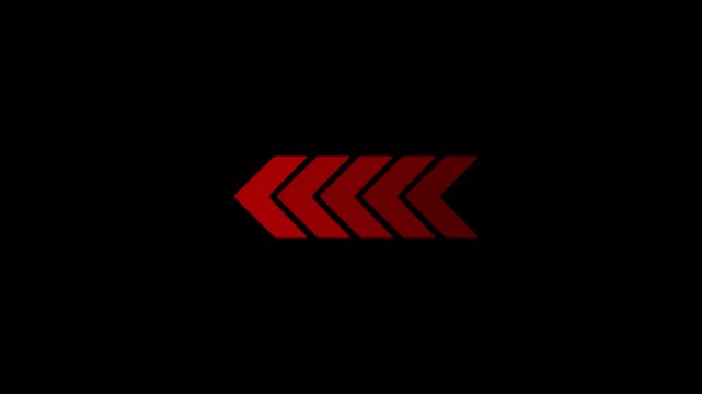 Direction concept, neon arrow icon, arrows indicates the direction of the overlay video layer. and looping neon line arrow icon animation.