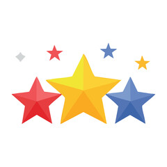 Obraz premium Colorful stars illustration on transparent background