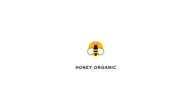 Minimalist organic honey logo icon design with clean white background