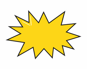 Obraz premium Yellow Comic Explosion Bubble on White Background
