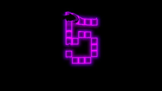 Retro style countdown ten to zero animation