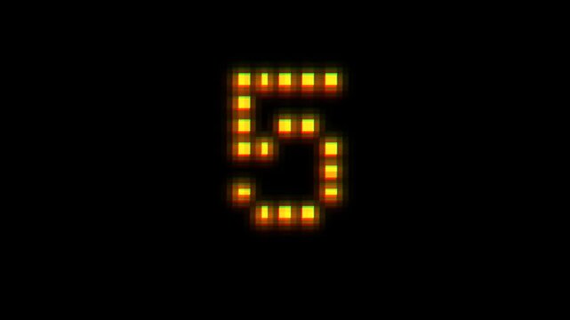 Retro style countdown ten to zero animation