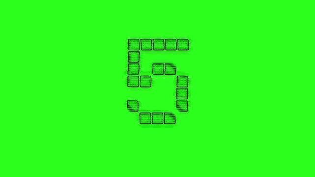 Retro style countdown ten to zero animation