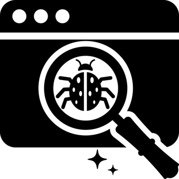 debug icon concept in blue color