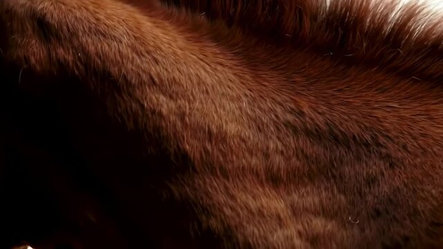 Close-up of reddish-brown animal fur with light background