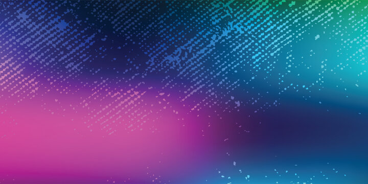 Abstract Neon Gradient Background with Distressed Halftone Texture