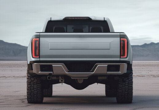 Powerful Truck Mockup In Desert Landscape PSD