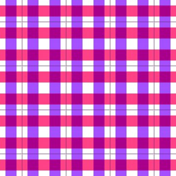 Classic gingham check seamless pattern in vibrant purple and pink.