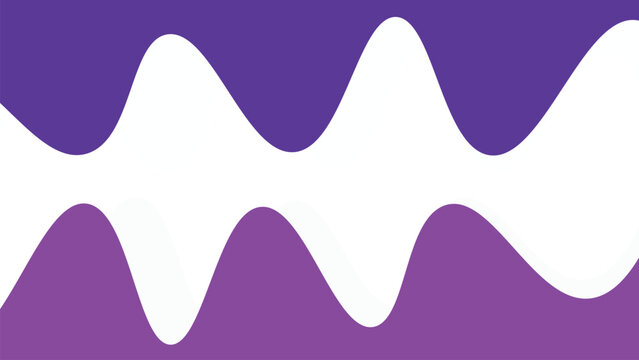 Abstract purple and white wavy background with alternating sinusoidal bands forming rhythmic flowing decorative pattern modern vector art illustration