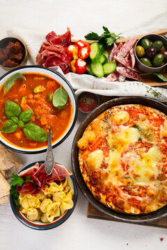 Variety of italian dishes. Italian cuisine