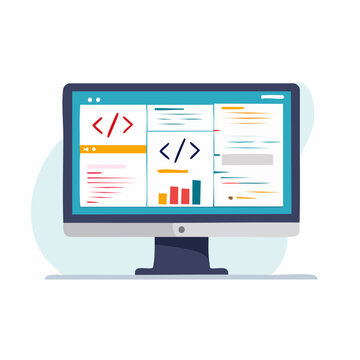 Computer Screen Displaying Code and Data Analysis