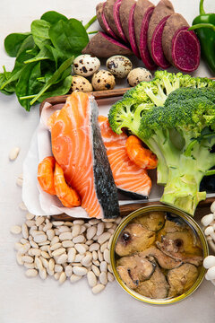Healthy balanced dieting concept. Selection of rich antioxidant food.