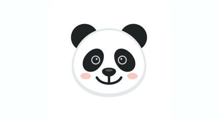 Cute Panda Face Emoji, Cartoon Style, Isolated on White © Lik
