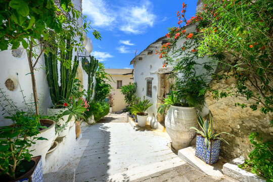 Beautiful and colorful Greece old street