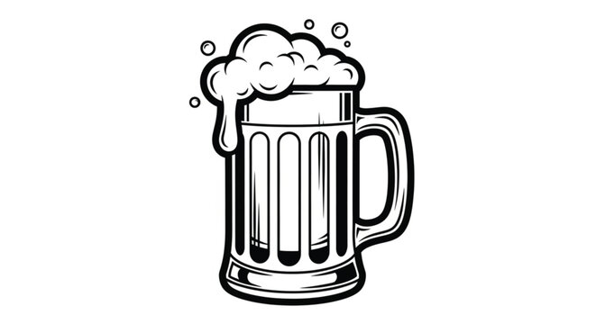 Frothy beer mug with foam top.