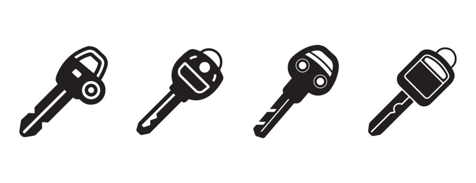 car keys on white background  household and automotive keys