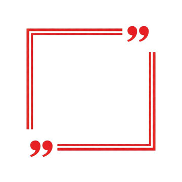 Red open quotation mark icon isolated on transparent background