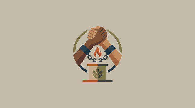 Juneteenth Freedom and Unity Illustration with Broken Chains