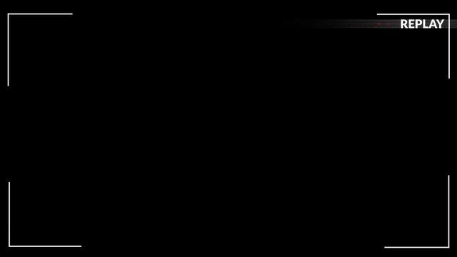  video camera replay screen overlay preview with timer on a transparent background, Video replaying template with REPLAY icon for video cameras, 4k camcorder interface,recording camera screen interfac