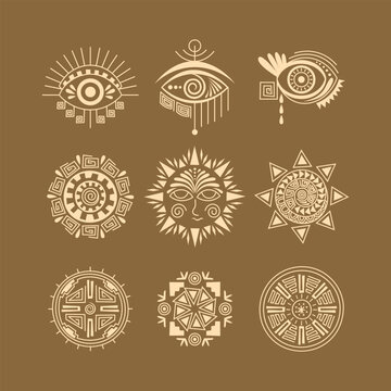 Aztec Icon Ornament Object Illustration
