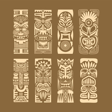 Aztec Totem Pole Object Illustration