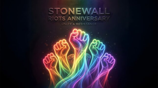 Stonewall Riots Anniversary, LGBTQ+ Pride, Rainbow Fists, Protest Symbol