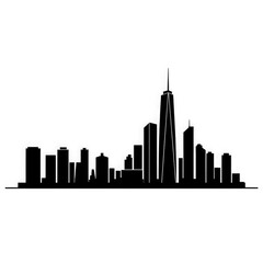 Obraz premium new York city skyline with transparent background PNG and JPEG image
