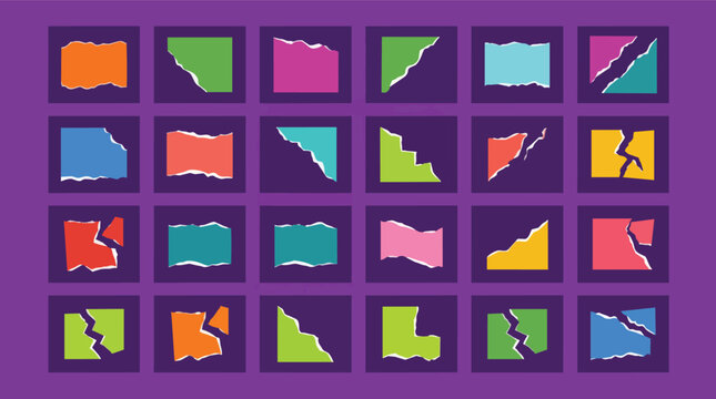 Vibrant colorful map icons on purple background.