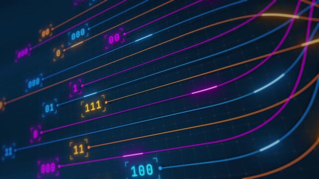 AI Infrastructure Data Flow Through Neural Network Visualization Animation