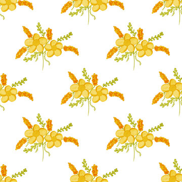 seamless yellow floral pattern 