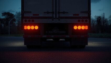 Fototapeta premium Trailer rear with lights and reflectors.