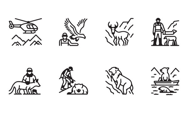 Outdoor adventure and wildlife exploration with people and animals