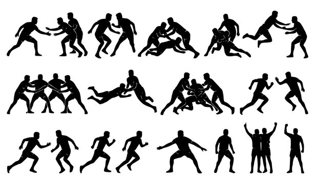 Kabaddi Action Silhouette Bundle Featuring Raiders Defenders and Team Sports PosesKabaddi Action Silhouette Bundle Featuring Raiders Defenders and Team Sports PosesKabaddi Action Silhouette Bundle Fea