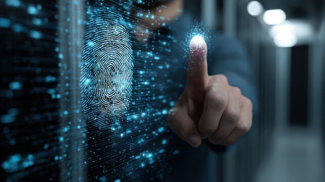 Fingerprint identification technology concept
