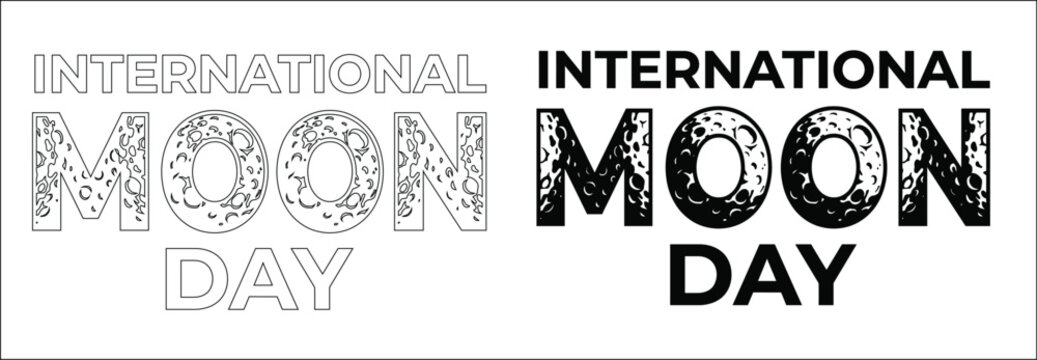 International Moon Day logo design elements