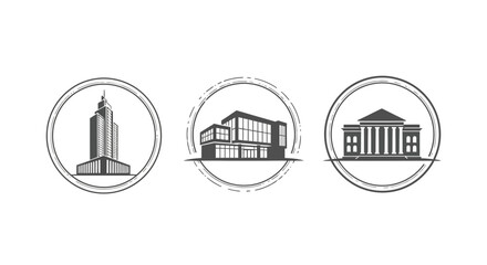 Fototapeta premium Architectural icons skyscrapers modern buildings and classic structures
