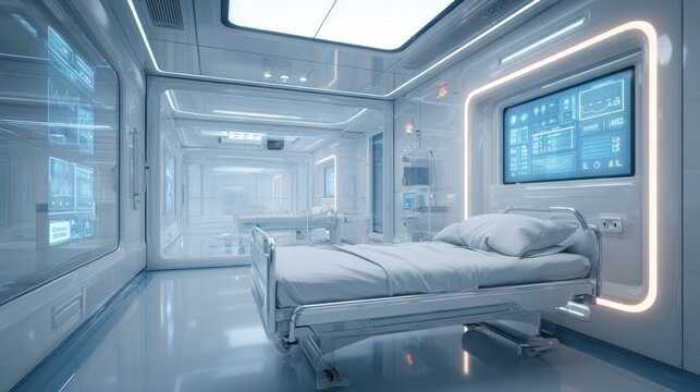 Futuristic hospital room interior design