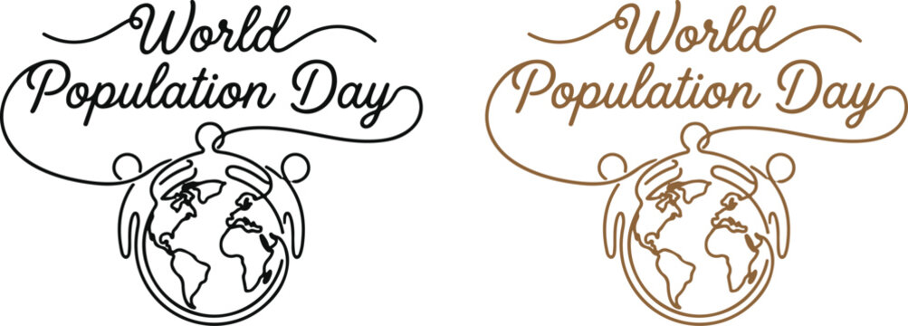 World population day awareness illustration global unity and sustainable growth